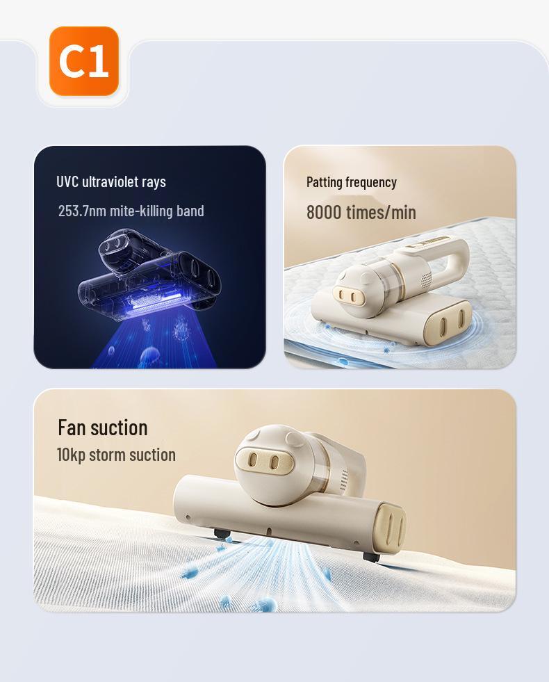 Wireless Handheld Sterilizing Vacuum Cleaner with Mite Removal & Large Suction