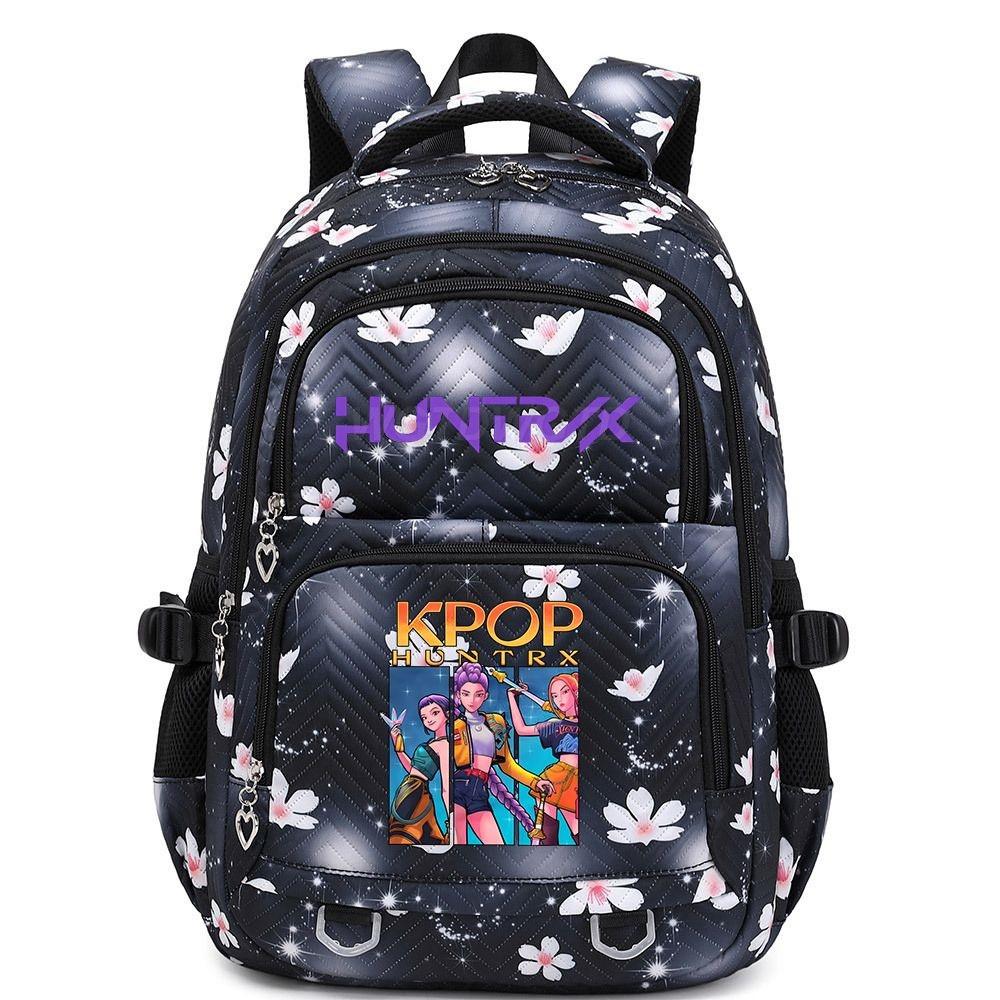 Kids Girls Kpop Hunters Rumi Zoey Printed Backpack Student School Waterproof Big Bag