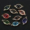 5Pcs/Lot 12×23mm Glass Pendant Smooth Colored Double Hole 2mm Pendant For Women's Earrings Making Diy Charm Bracelet Supplies