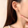 Diamond-in Square Earrings Square Connection Earrings Small Geometric Exquisite Earrings for Women