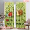 2pcs 2D Flat Printing Party Window Curtains Cute Garden Bugs Welcome Polyester Without Electricity Family Party Perfect for Door