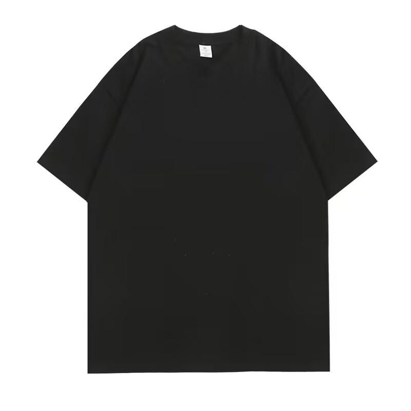 Heavy T-shirt men's and women's round neck short-sleeved printed LOO solid color half-sleeved bottoming shirt T-shirt wholesale