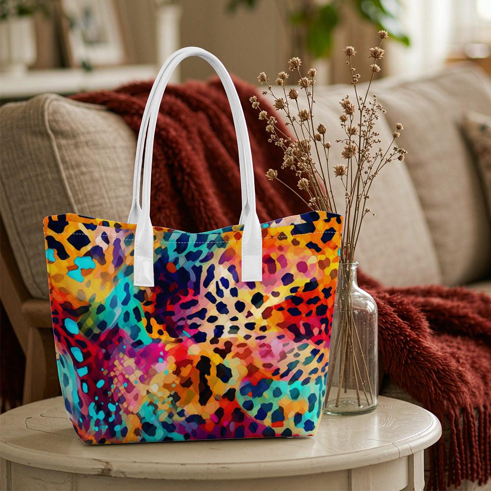 Colorful Leopard Tote Bag Fashion Shoulder Bag for Daily Use
