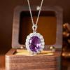 Large Carat Natural Amethyst & Citrine Millennial Cut Necklace In S925 Sterling Silver