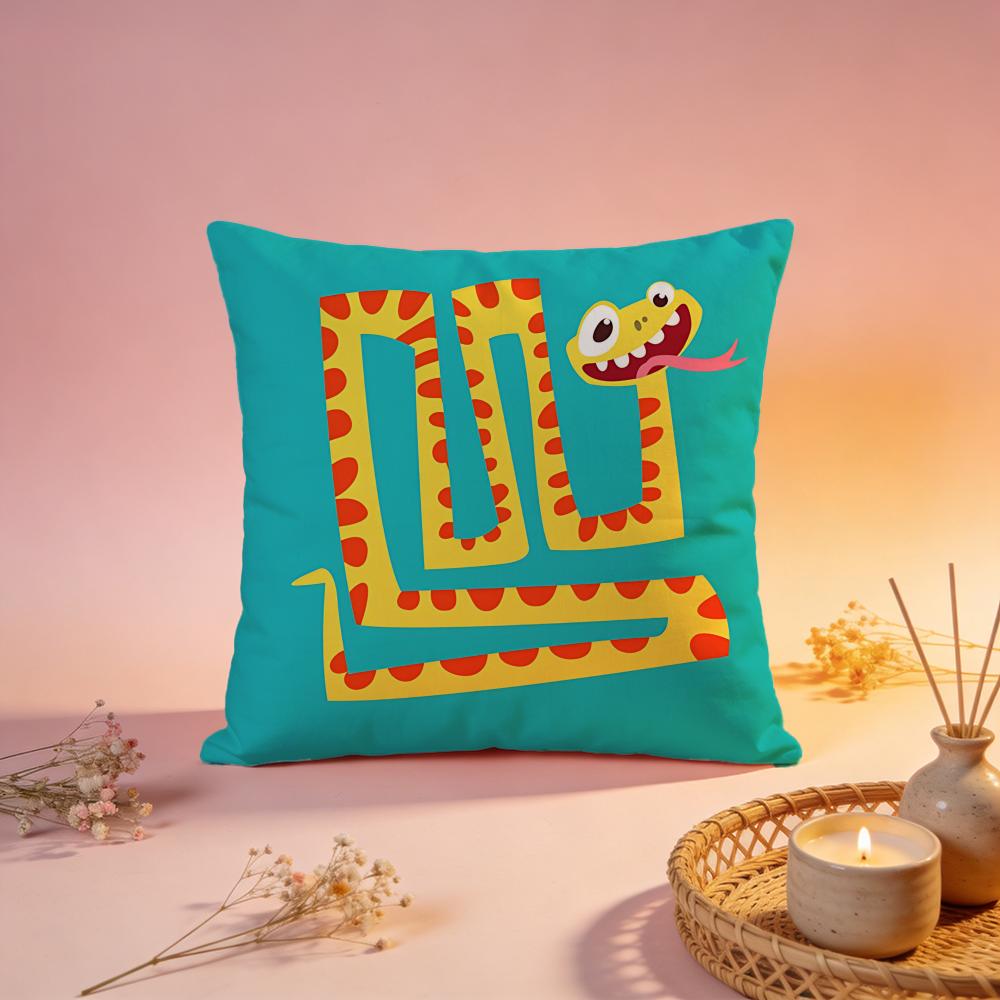 Edgy Graffiti Snake Art Cushion Cover Comfortable Durable Pillow Cover MultiScene for Home Office Car Sofa
