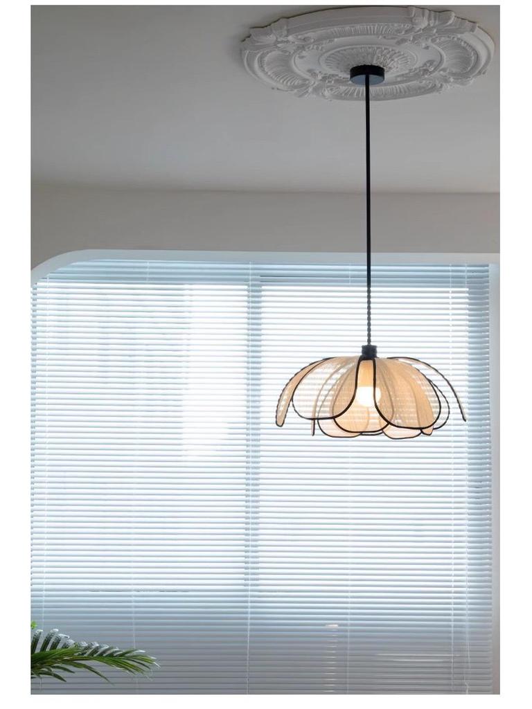 High-End Mid-Century French Cream Petal Chandelier for Living, Dining, and Bedroom