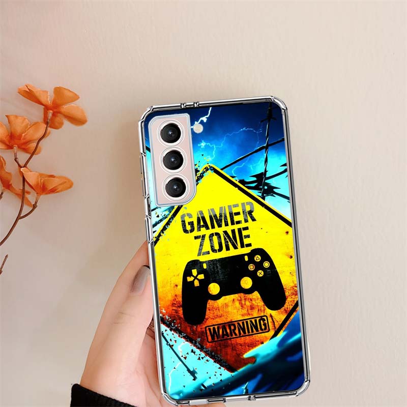 Gamer zone traffic sign Game handle Clear Phone Cases for Samsung S26 Ultra Galaxy S25 Edge S24 S23 FE S21 Plus S20 S22 S10 Cove