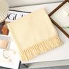 New model with solid color scarf women's autumn and winter thickened warm New Year's red scarf dual-purpose shawl