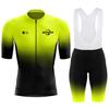 2025 Sykkelsett med høy synlighet for menn - Kortarmet trøye + Polstret shortssett Fukttransporterende sykkel-sportsklær