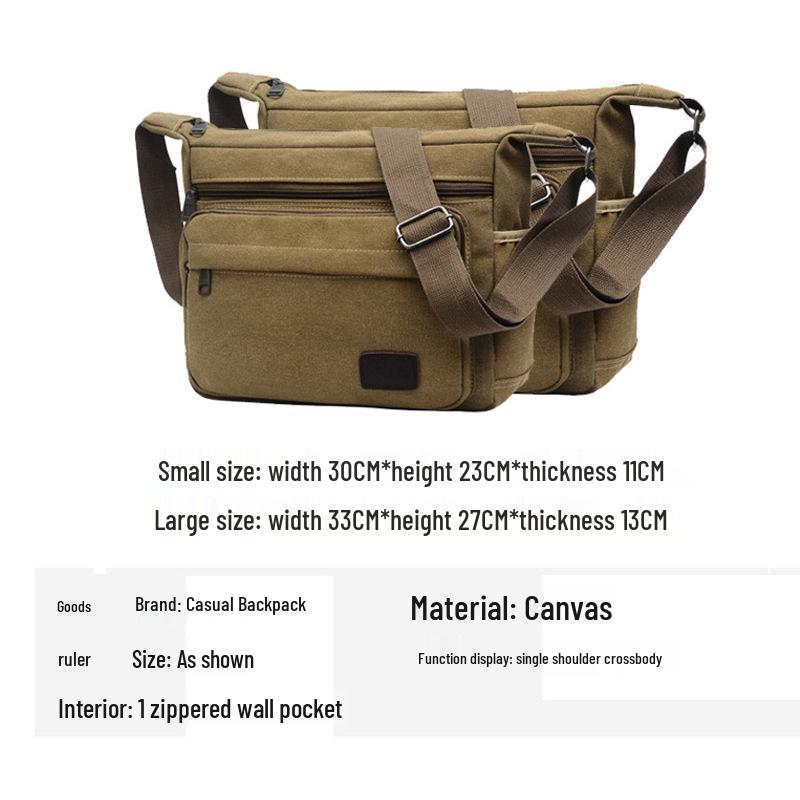Herren Canvas Umhängetasche mit großer Kapazität und mehreren Fächern für Outdoor-Sportarten