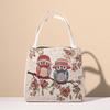 Panda Pattern Canvas Handheld Bag With Embroidery For Casual Day Use