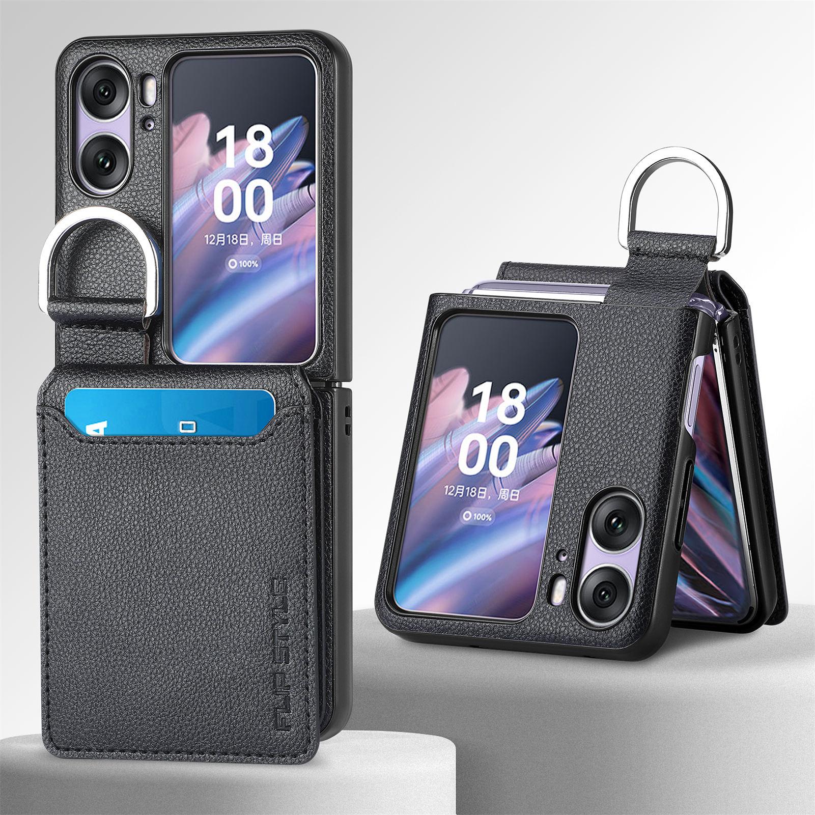 

Wallet Ring Holder Leather Cards Solt Case For Oppo Find N2 Flip 5G N2flip Magnetic Shockproof Bag Purse Stand Slim Cover Fundas For Find N2 Flip 5G чёрный