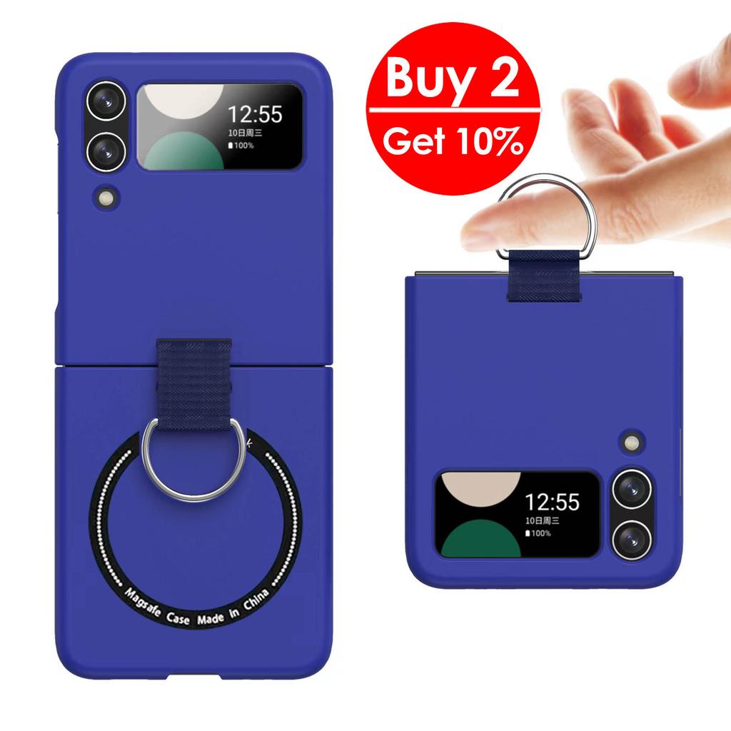 Anti-scratch Magsafe Ring Case for Samsung Galaxy Z Flip 6 5 4 5g Non-slip Holder Wireless Charging Cover for Samsung Z Flip3