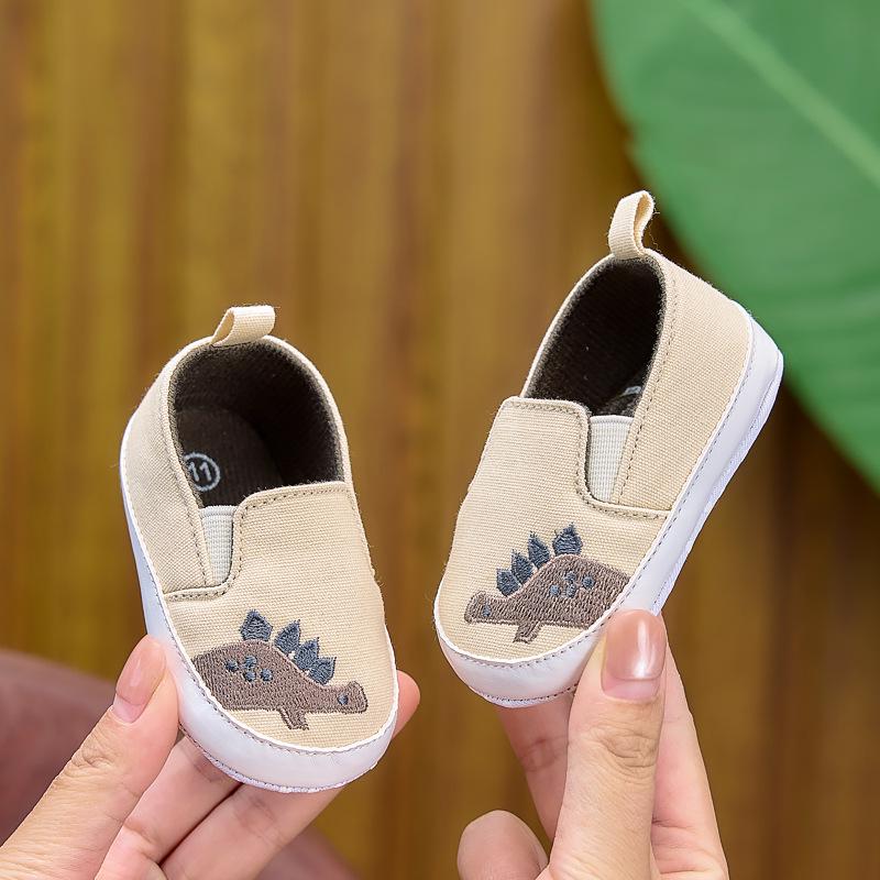 Baby Cartoon Canvas-Schuhe zum Hineinschlüpfen, Weiche Sohle, 0-12 Monate