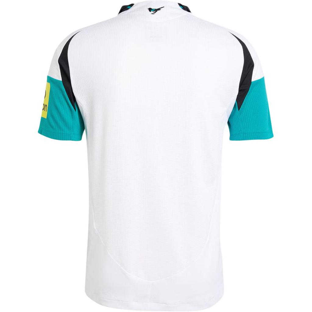 Adidas Newcastle United FC 24/25 Third Slim Fit Comfortable Ribbed Polo Letter Print Short Sleeve Retro Football Shirt Men Tops White Green JJ4460