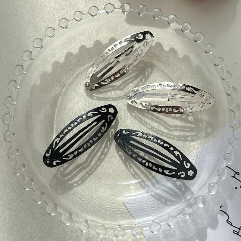 2-8pcs New Ethnic Style Straight Clips Korean Girl Hairclips Y2k Side Clips Cute Hair Clip Headband Silver BB Clip