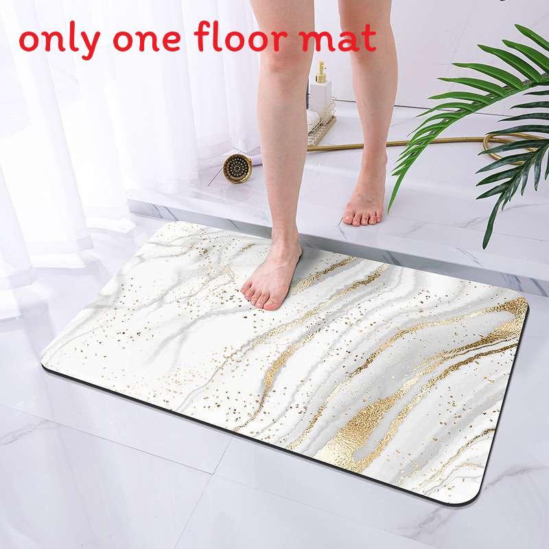 Marble Diatomaceous Bathroom Mat With Quick Drying And Non Slip Function For Home Decor