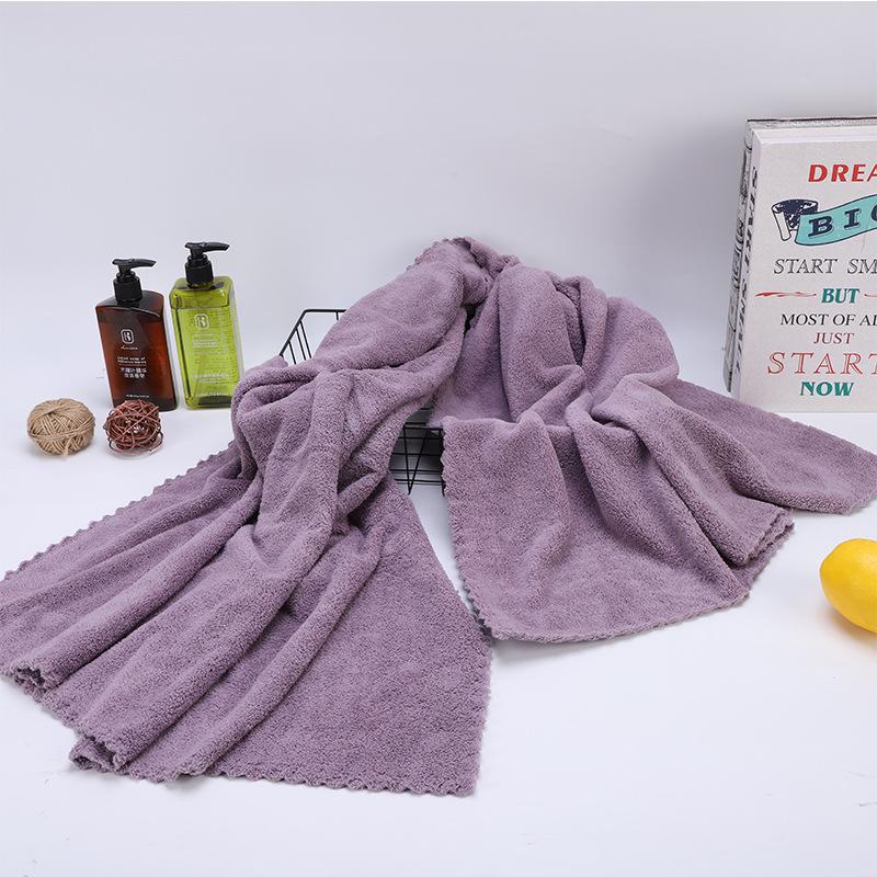 Premium Coral Fleece Bath Towel Large Size High Absorbency Quick Dry Cut Edge Design Thick Soft Beach Towel for Adults Non-Shedding Fabric