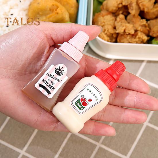 2Gb Catchup pudeles radošs skrūvējams vāks, kurā glabājas caurspīdīgs, noderīgs mini pārnēsājams salātu mērce, tomātu mērces dozators, burka mājsaimniecības piederumi