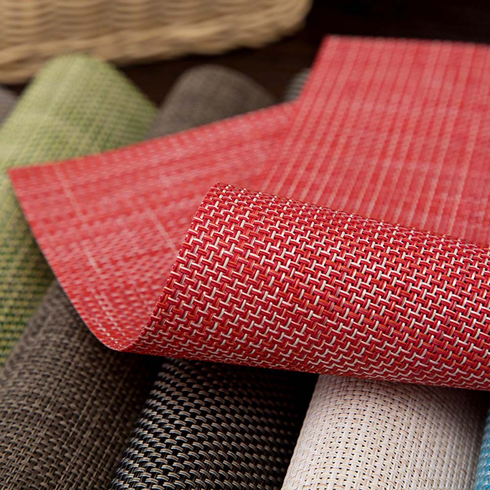 Jednobarevné prostírání k jídelnímu stolu pro domácnost 45*30 cm zesílená tkaná PVC podložka na čaj Dekorace domácí kuchyně na jídelní stůl