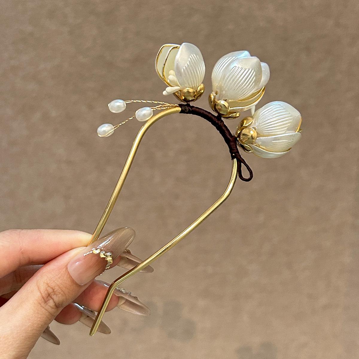 Magnolia Hairpin Qipao Hanfu U-Shaped Updo Pin