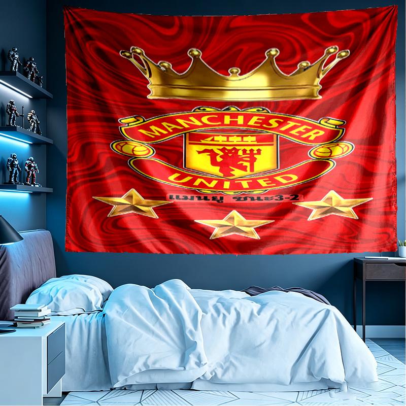 Manchester United F.C Print Tapestry, Lightweight Wall Hanging, for Bedroom, Dorm, Living Room, Home Art Decor - Birthday Christmas Gift for Friends