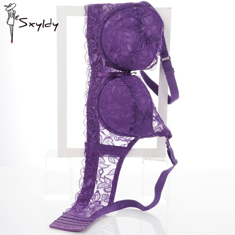 

Женские сексуальные кружевные бюстгальтеры больших размеров, поддерживающие грудь, пуш-ап, нижнее белье, удобная дышащая женская одежда 38/85 фиолетовый