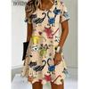 Women's Cute Dolphin Print Round Neck Short Sleeve Nightgown