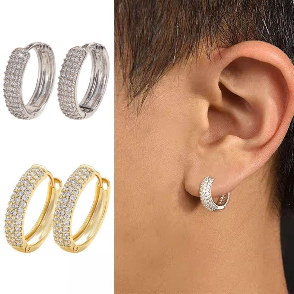 Temperament Zircon Hoop Earrings Ear Jewelry Women Sparkling Earrings For Women