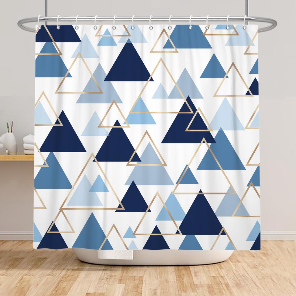 Modern Shower Curtain Wave Lines Modern Minimalist Geometric Unique Aesthetic Pattern Waterproof Polyester Bathroom Curtain