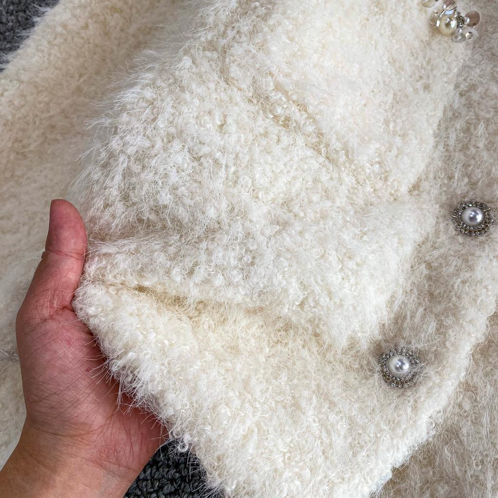 Autumn Winter Women Luxury Mink Faux Fur Full Sleeve Single Breasted Short Jacket Coat Christmas Outerwear With Pocket