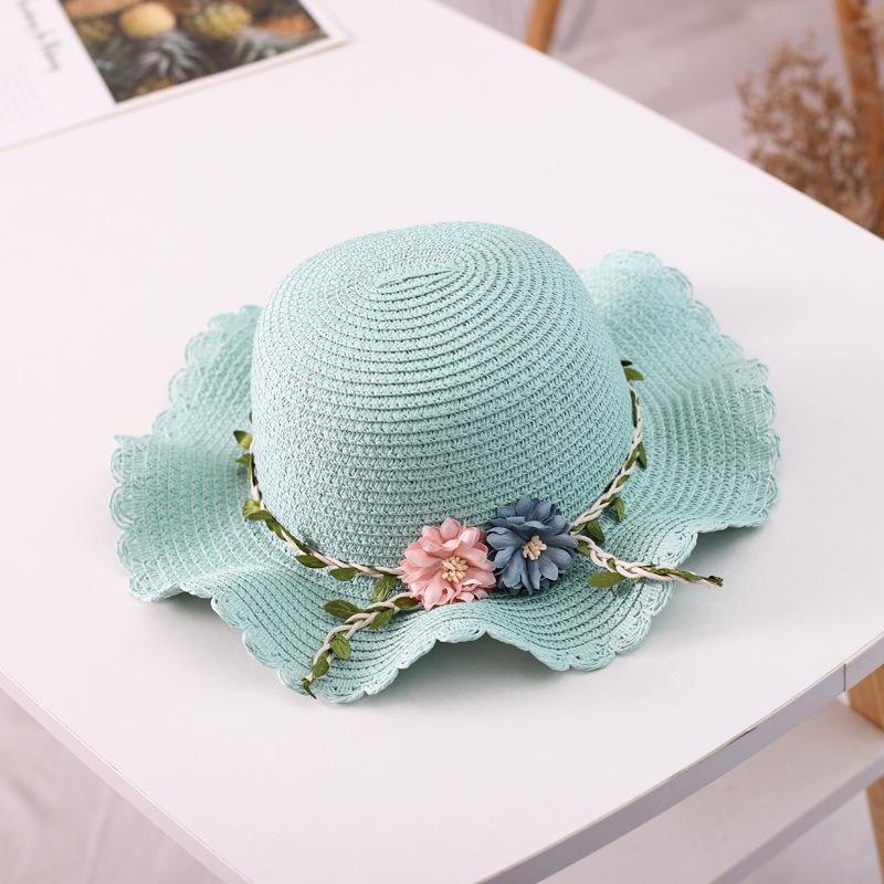 2020 Summer Parent-Child Bow Fisherman Hat with Wavy Edge and Cute Small Bag