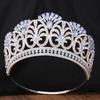 DIEZI 10 Colors Luxury AB Crystal Opal Big Tiara Crown For Women Girls Party Baroque Elegant Rhinestone Crown Hair Dress Jewelry