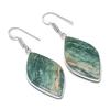 Natural Green Aventurine Gemstone 925 Sterling Silver Jewelry Earring 2.01" AEE-10821