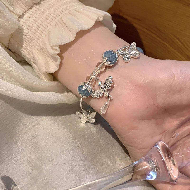 Bracelet Floral Papillon Style Chinois - Design Féerique Élégant, Cadeau d'Anniversaire Parfait pour Petite Amie