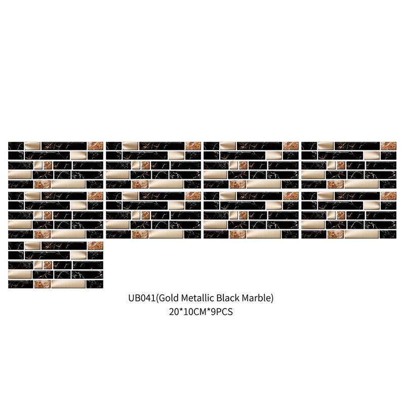 Buy 9Pcs Bathroom Wall Tile Blue Grey Marble Bricks Wall Sticker Self