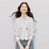 Women's Chiffon Bow-Knot Tie-Neck Long Sleeve Blouse
