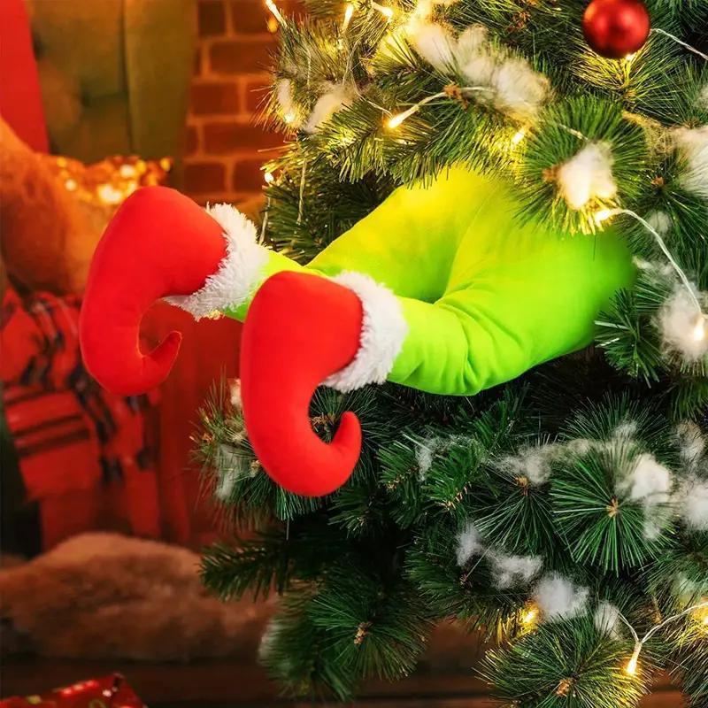 

Creative Santa Claus Leg Pendants Plush Fairy Leg Christmas Tree Funny Pendant Winter Festivals Christmas Decoration Accessories