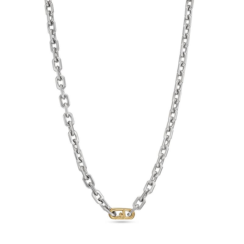 Emporio Armani Personality Trendy Cuban Link Stainless Steel Necklace Men necklace EGS3147040 Shopping Bag