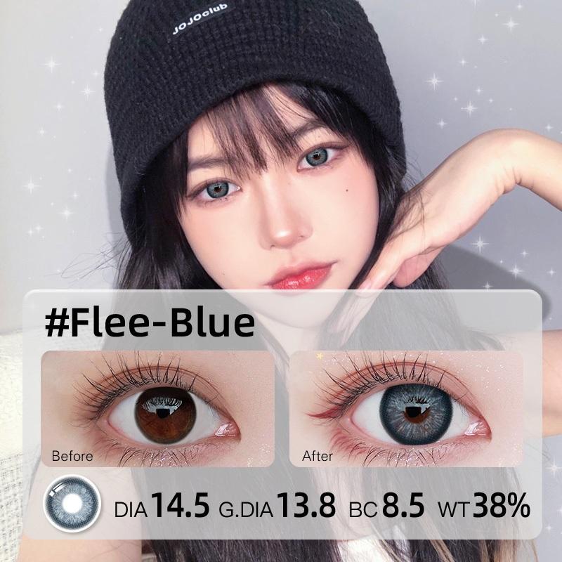 2024 New Arrival Natural Euro-american style Blue Green Colored Contact Lens with Power  Nature Profound 6 months  Blue Soft lens Set 0--0.8 14.5mm