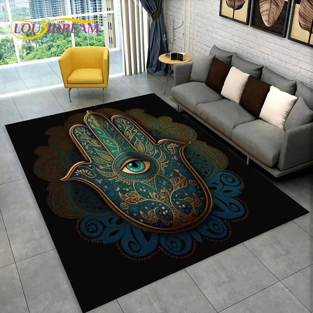 Nazar Evil Eye Tree of Life Area Rug,Carpet for Home Living Room Bedroom Sofa Doormat Kitchen Decor,kids Play Non-slip Floor Mat