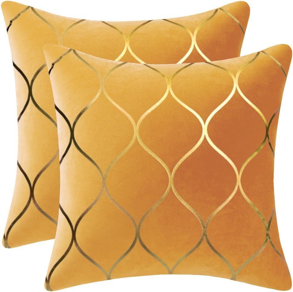 European Classic Gold-Pillow Pillow Case Super Soft Short Plush Lamp Luxury Home Sofa Cushion Cover Premium Durable