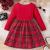 Girls' Red  Dress Spring/Fall Children's Fashion Long-Sleeve Princess Dress