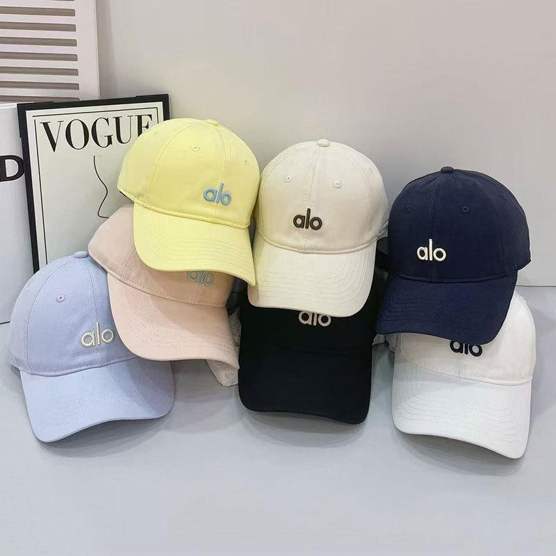 alo 3D Letter Embroidered Soft Top Baseball Cap for Women Casual and fashionable all-season Korean-style sun hat for men