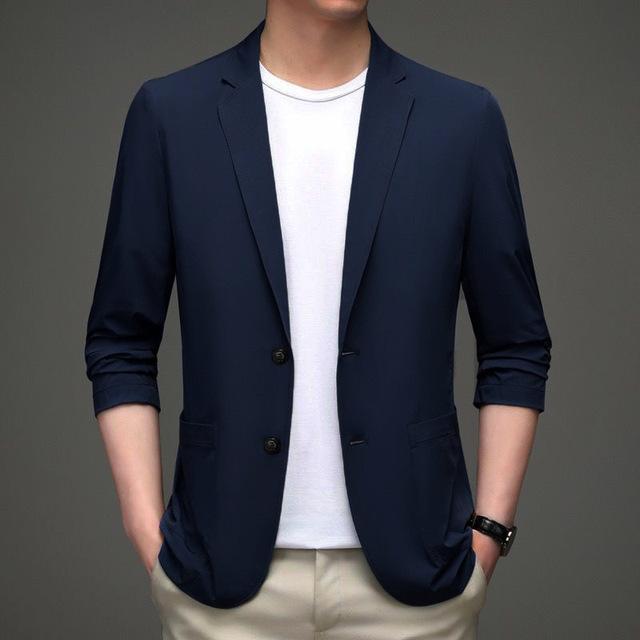 Yaz Ince Erkek Blazer Ceket Yüksek Kaliteli erkek Moda Rahat Buz Ipek Nefes Takım Elbise Ceket Erkekler için Düğün Takımları 4XL