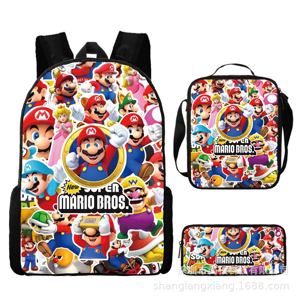 Mario, Grund- und Sekundarschulranzen, Kinderrucksack, Cartoon-Rucksack.