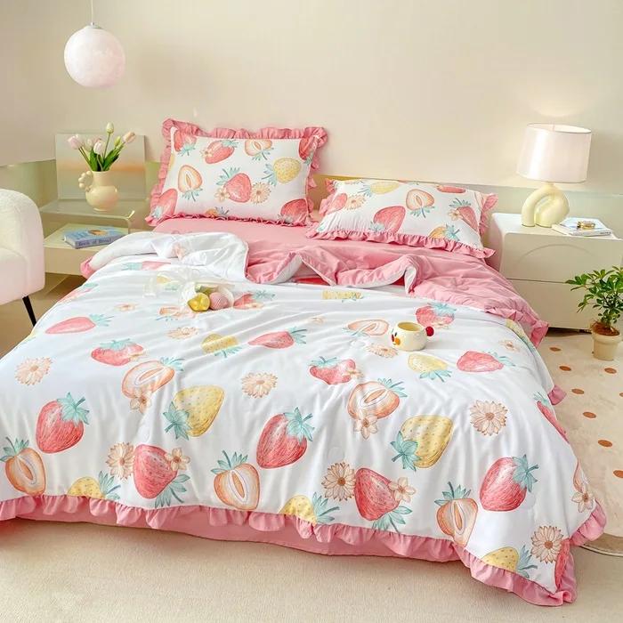 Summer Cooling Blankets Soft Breathable Lightweight Air Condition Comforter Thin Quilt Single Double Bed Duvet Bedspread