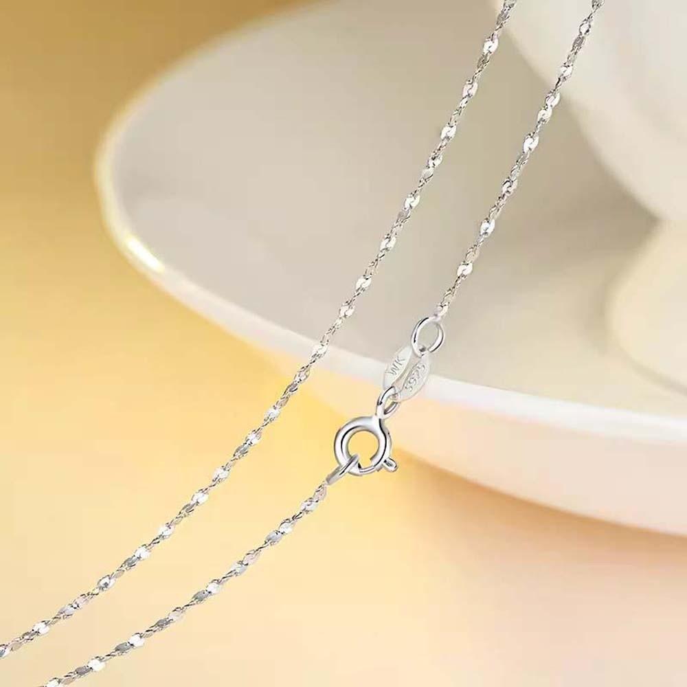Zinc Zinc Alloy Glitter Choker Necklace 925 Silver Collarbone Chain Wedding Stacked Silver Necklace Daily