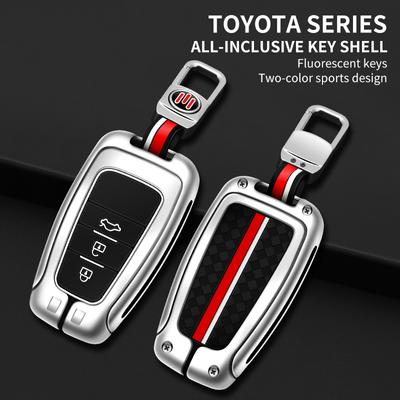 Étui Housse Porte-clés de Voiture Alliage de Zinc 3/4/5 Boutons Coque de Télécommande à Clé Intelligente pour Toyota Corolla Rav4 Camry 70 Prado RAV 150