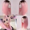 Wig Women Gradient Bob Anime Cosplay Synthetic Hair 34Cm Short Party